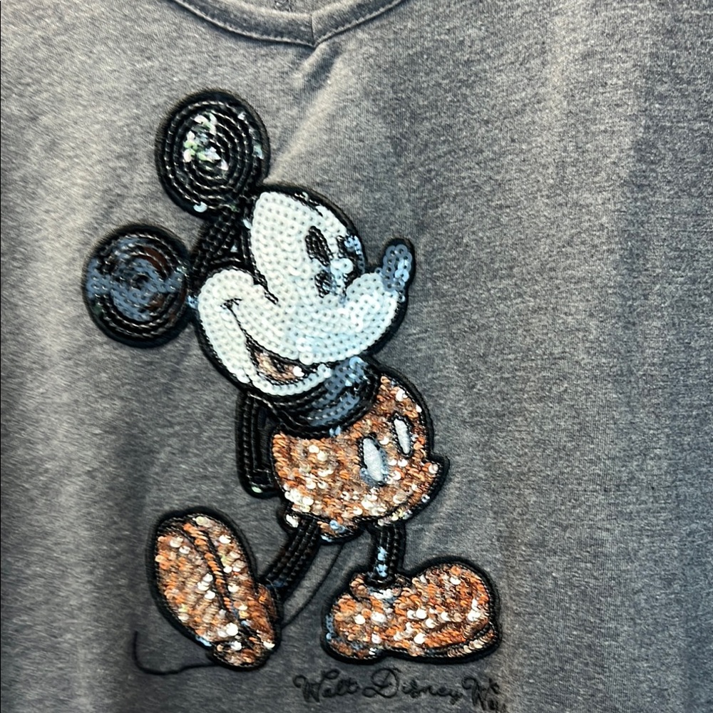 Woman's Gray‎ Disney Mickey Mouse Sequin Shirt
